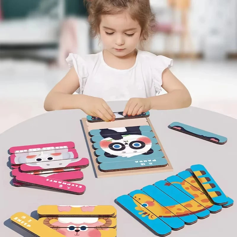 ELMAS Montessori Baby Wooden Puzzle Toys for 2-3 Years - Al Masam Stationery LLC