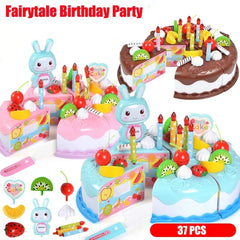 ELMAS Fun 37Pcs DIY Birthday Cake & Fruit Playset