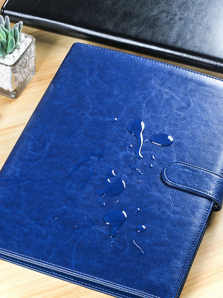 ELMAS Executive Black Leather Padfolio Organizer - Al Masam Stationery LLC