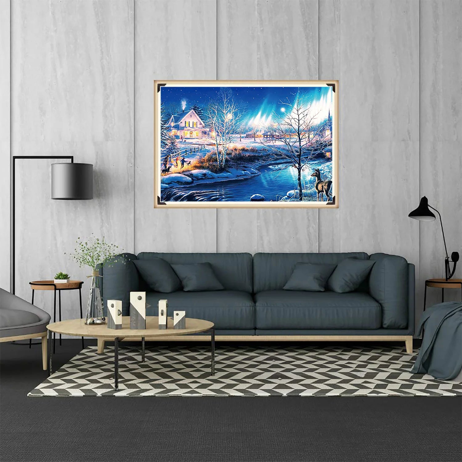 ELMAS 1000 Pieces Snow Night Aurora Jigsaw Puzzle Fun - Al Masam Stationery LLC