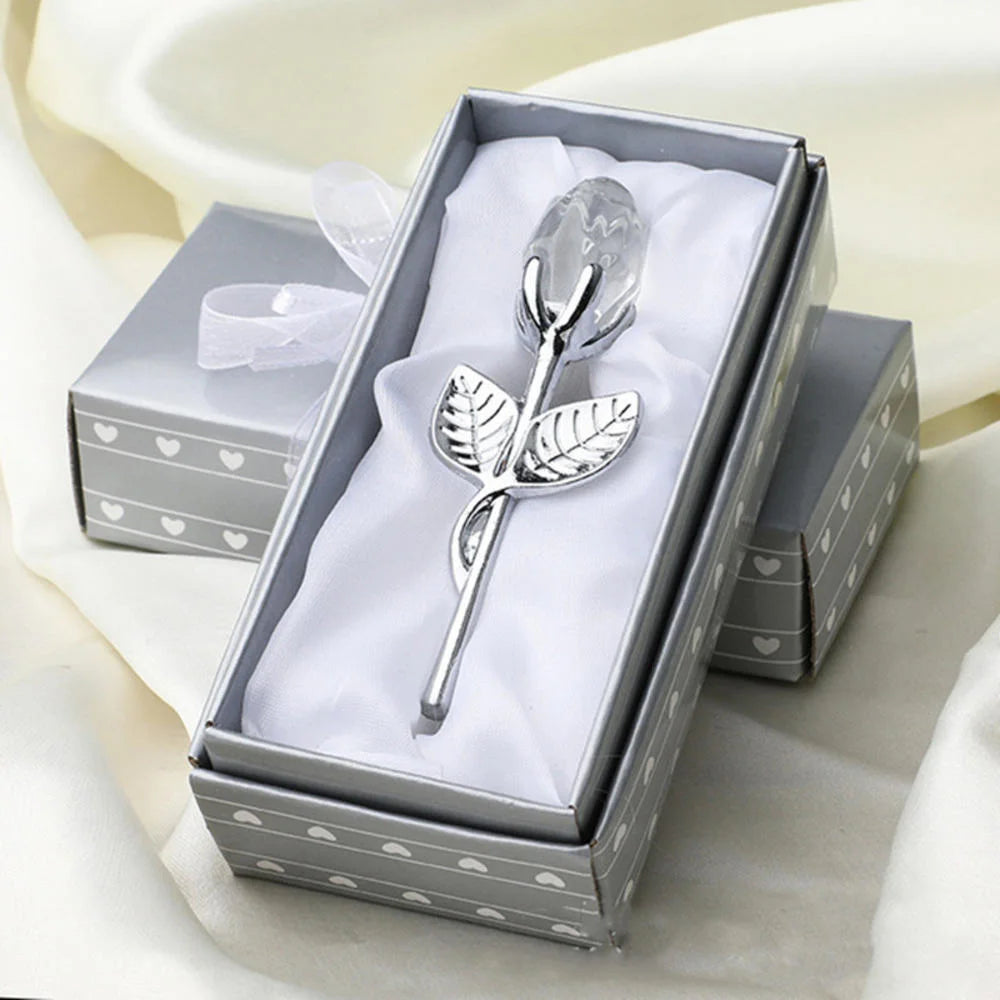 ELMAS Valentines Day Gift Crystal Glass Rose Flower - Al Masam Stationery LLC