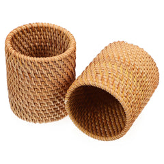 ELMAS Creative Rattan Handmade Pen Holders - 2pcs Set