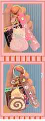 ELMAS Kawaii Cat Egg Roll Key Chain - Cute & Trendy!