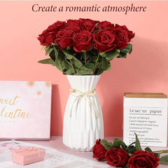 ELMAS 50 Pcs Velvet Rose Artificial Flowers for Decor - Al Masam Stationery LLC