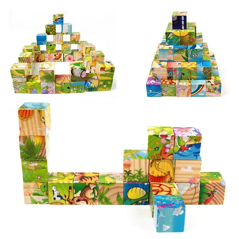ELMAS 3D Cube Wooden Puzzle Montessori Learning Toy - Al Masam Stationery LLC