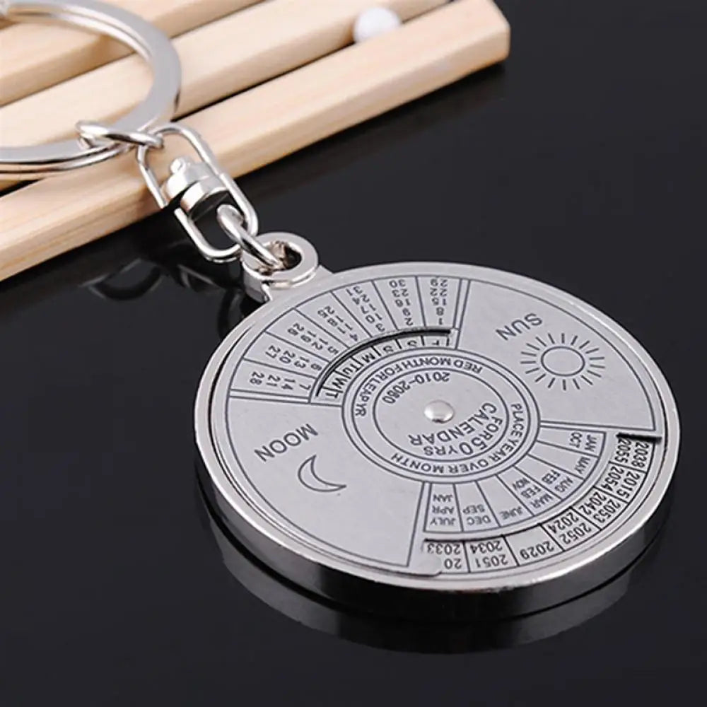 ELMAS Timeless Silver Alloy Perpetual Calendar Keychain - Al Masam Stationery LLC