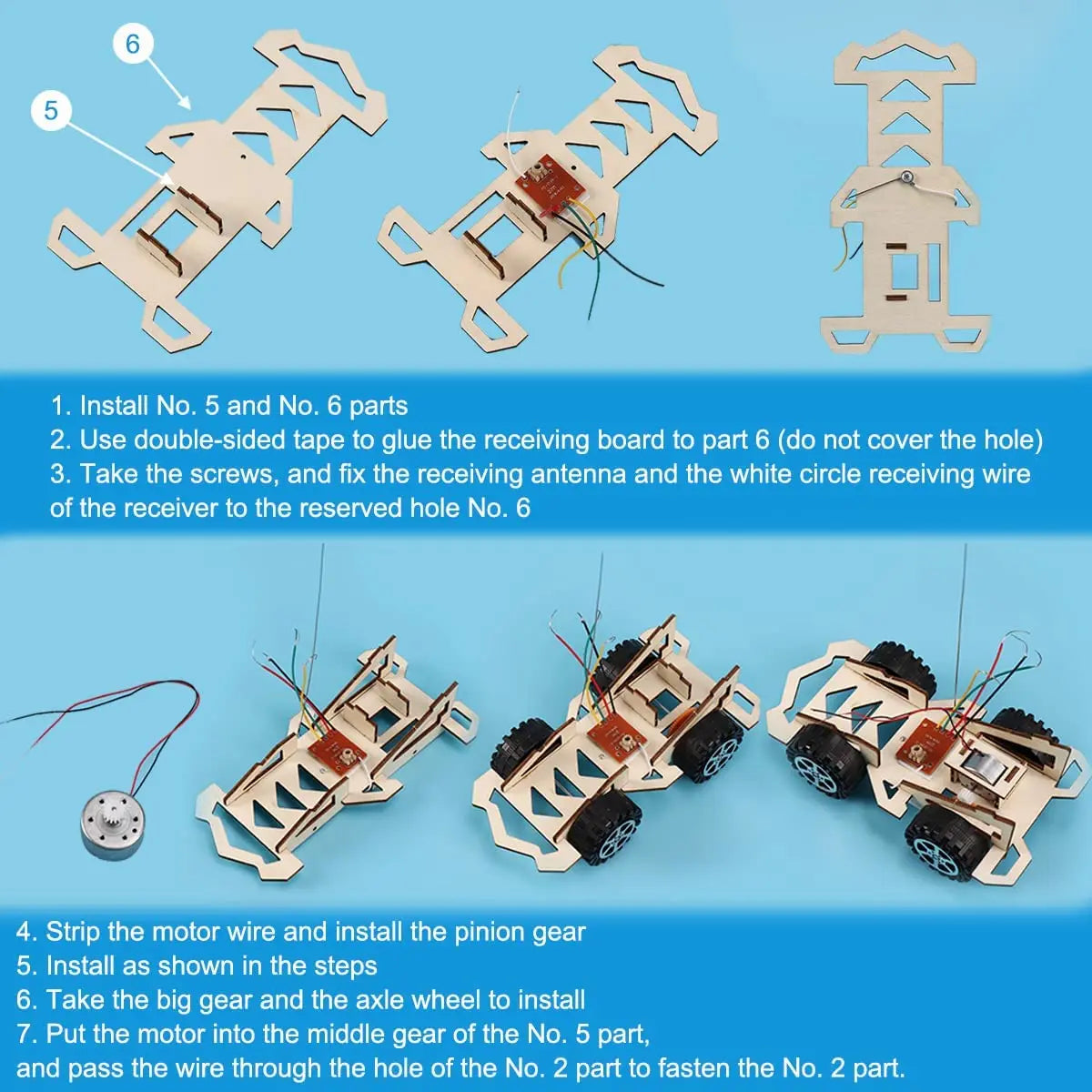 ELMAS DIY Electric Wooden Racing RC Toy for Kids - Al Masam Stationery LLC