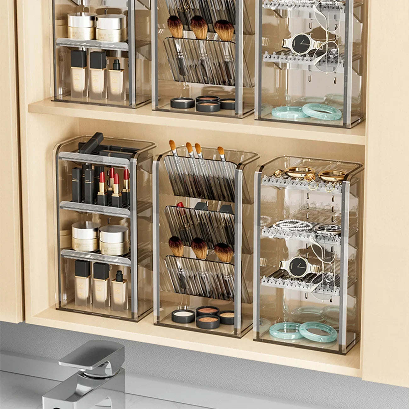 ELMAS Acrylic Makeup Organizer Storage Box for Jewelry - Al Masam Stationery LLC