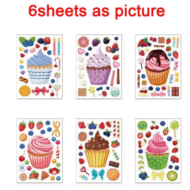 ELMAS Cute Cartoon Face Puzzle DIY Sticker Book Set - Al Masam Stationery LLC