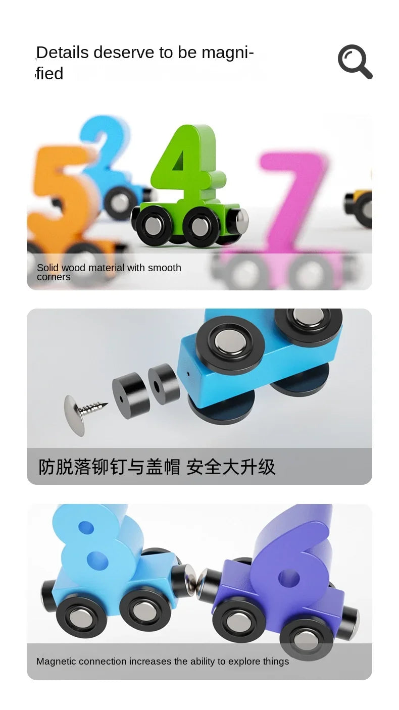 ELMAS Magnetic Dinosaur Train Number Wooden Toy Set - Al Masam Stationery LLC