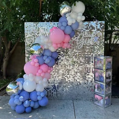 ELMAS Iridescent Silver Sequin Shimmer Wall Backdrop - Al Masam Stationery LLC