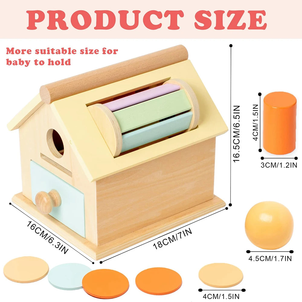 ELMAS Montessori Toys Wooden Object Permanence Box 5 in 1 - Al Masam Stationery LLC