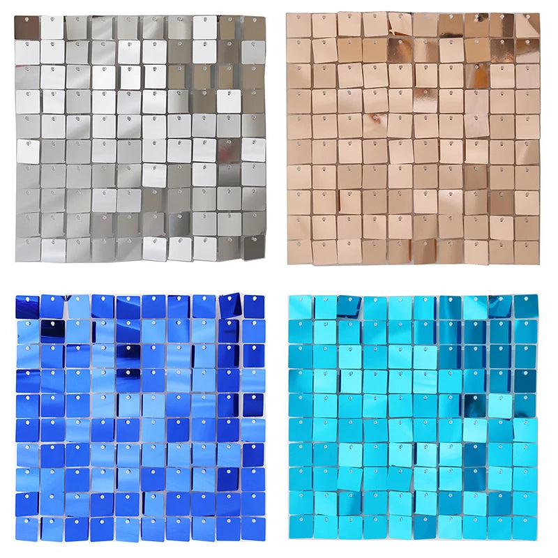 ELMAS 6/18/24Pcs 3D Square Sequin Backdrop Decor 30x30cm - Al Masam Stationery LLC