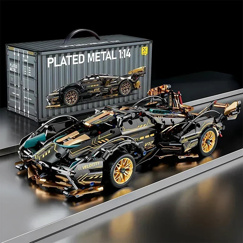 ELMAS 2024 Black V12 Block Roadster RC Tech Racer Toy - Al Masam Stationery LLC