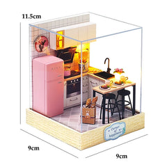 ELMAS Creative 3D Miniature Dollhouse Kit with LED Lights