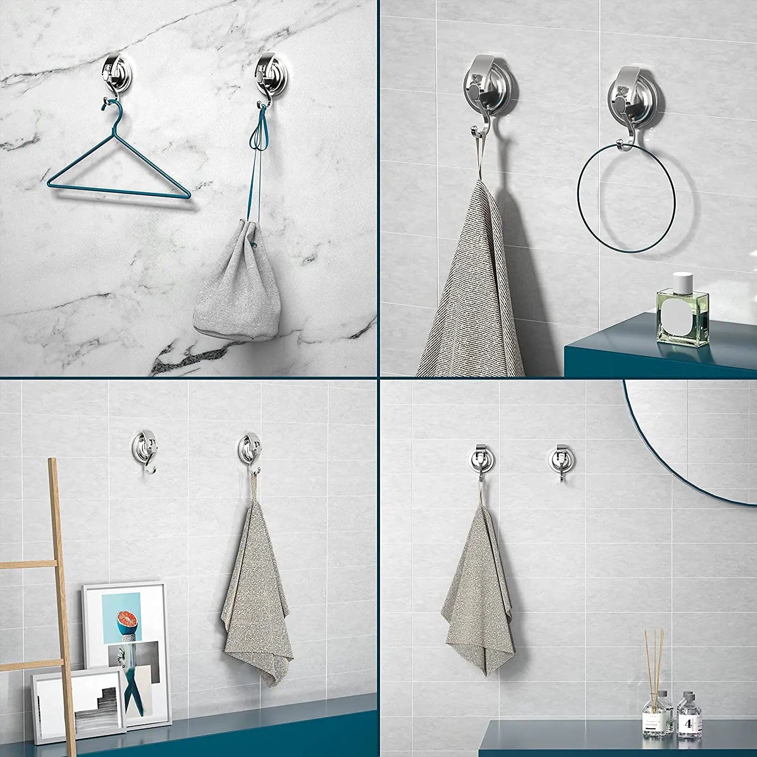 ELMAS Super Suction Cup Hooks for Shower and Kitchen - Al Masam Stationery LLC