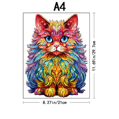 ELMAS Wooden Puzzle Gifts - Cat & Peacock Intelligence Game - Al Masam Stationery LLC