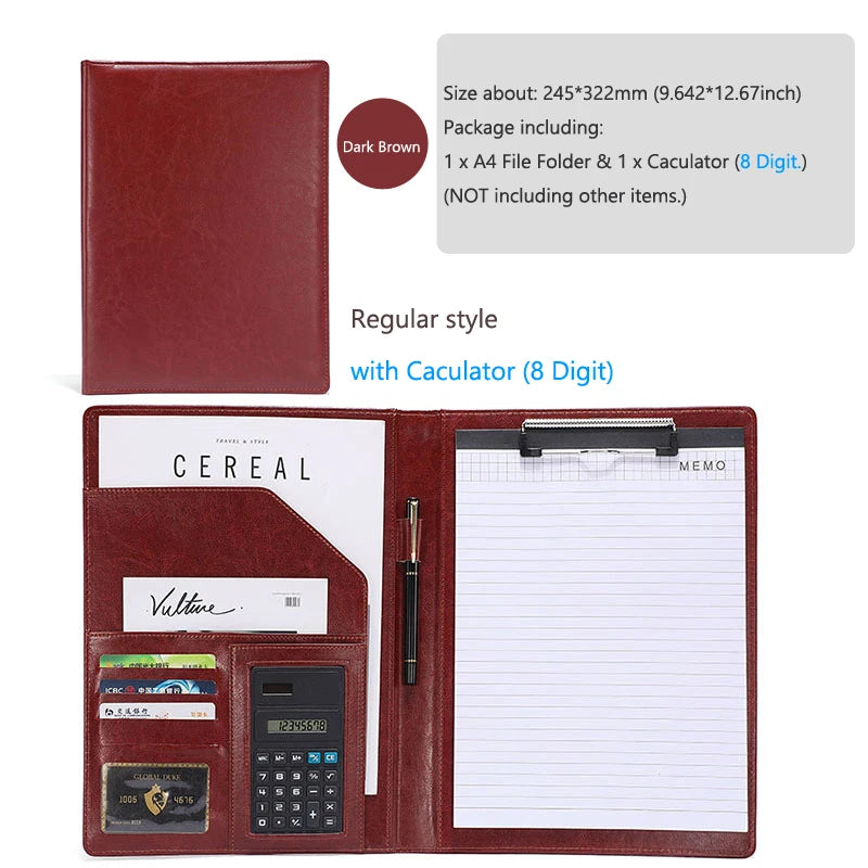 ELMAS Professional PU Leather Portfolio Organizer - Al Masam Stationery LLC