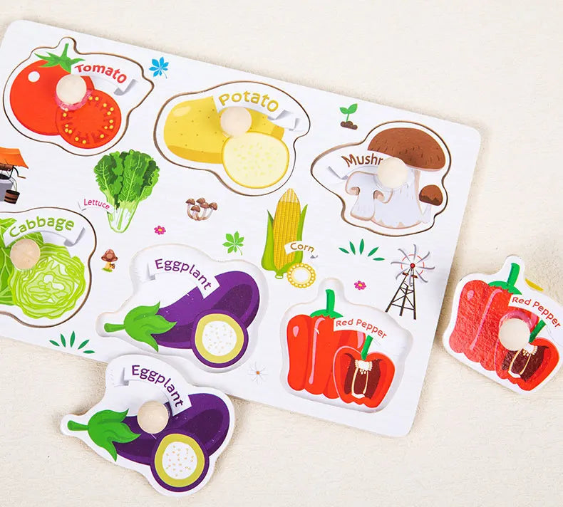 ELMAS Wooden Puzzle Montessori Toys for 1-3 Years Kids - Al Masam Stationery LLC