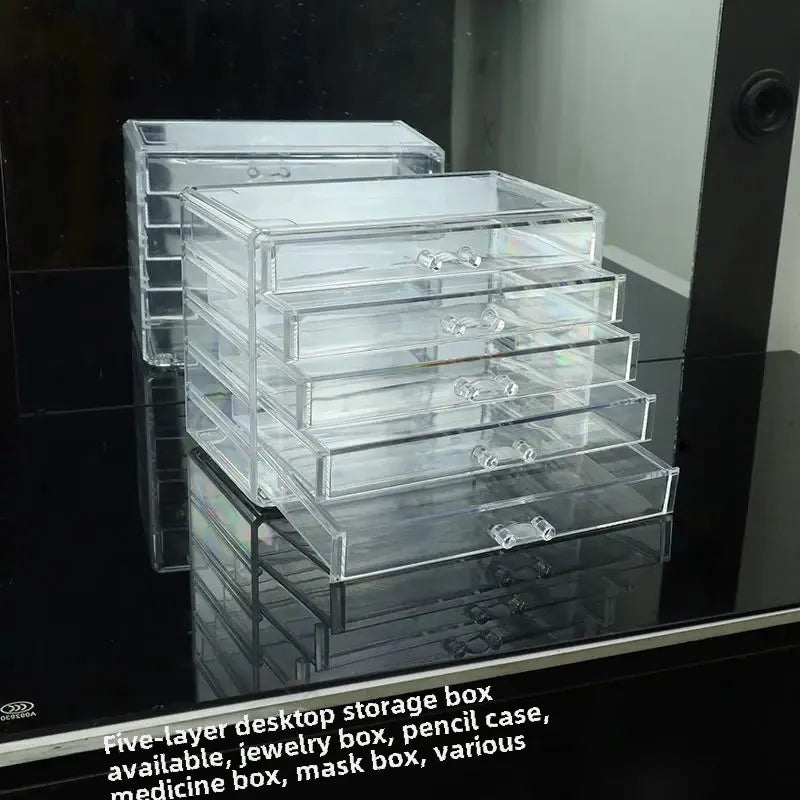 ELMAS Large Capacity Acrylic Cosmetic Storage Box Organizer - Al Masam Stationery LLC