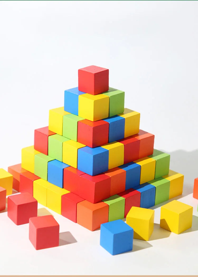 ELMAS Colorful Wooden Building Blocks for Kids - Al Masam Stationery LLC