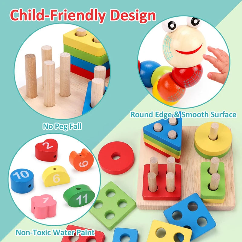 ELMAS Montessori Wooden Puzzles for Kids Early Learning - Al Masam Stationery LLC