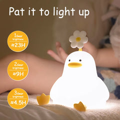 ELMAS Adorable Duck Kids Night Light with Timer & USB