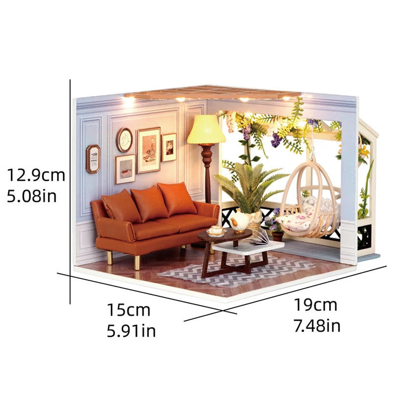 ELMAS Enchanted Dollhouse Kit with LED Lights & Furniture - Al Masam Stationery LLC