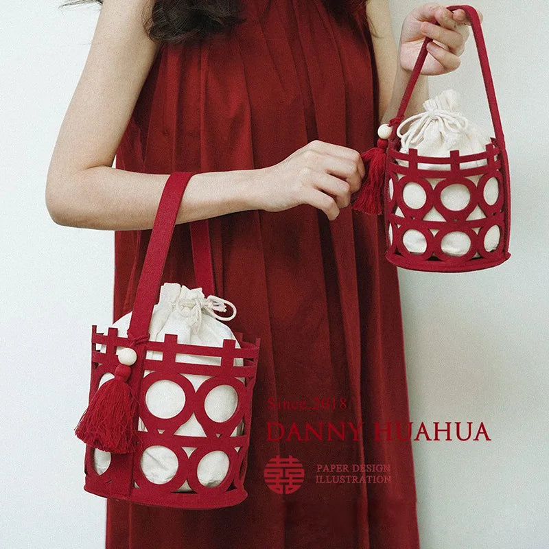 ELMAS Fashionable Hollow Wedding Gift Bag Storage Handbag - Al Masam Stationery LLC