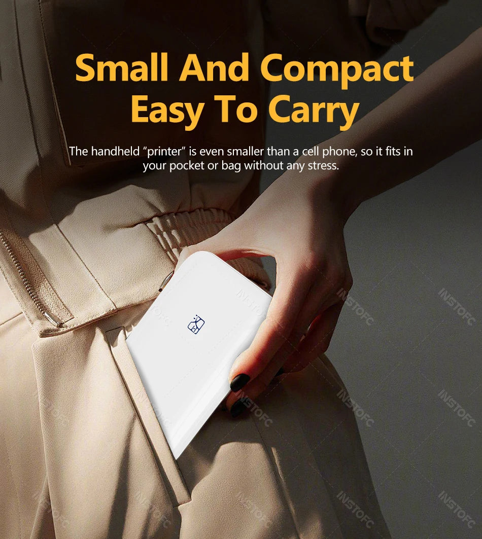 ELMAS Portable Bluetooth Mini Photo Printer for 2x3 Sticky Prints - Al Masam Stationery LLC