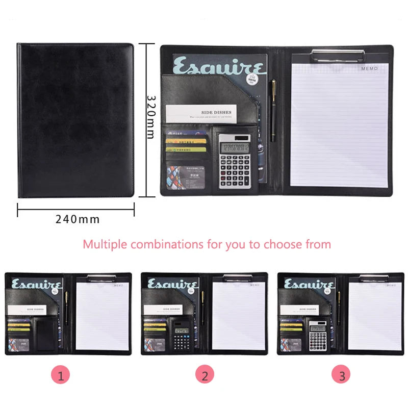 ELMAS Professional PU Leather Portfolio Organizer - Al Masam Stationery LLC