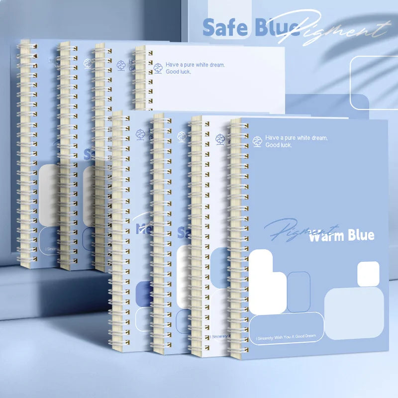 ELMAS A5 Coil Notebook Simple Blue Cute Notebook for Students - Al Masam Stationery LLC