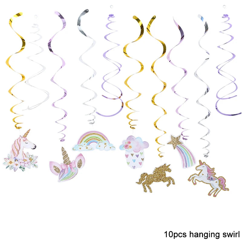 ELMAS Magical Unicorn Birthday Banner Garland Decor - Al Masam Stationery LLC