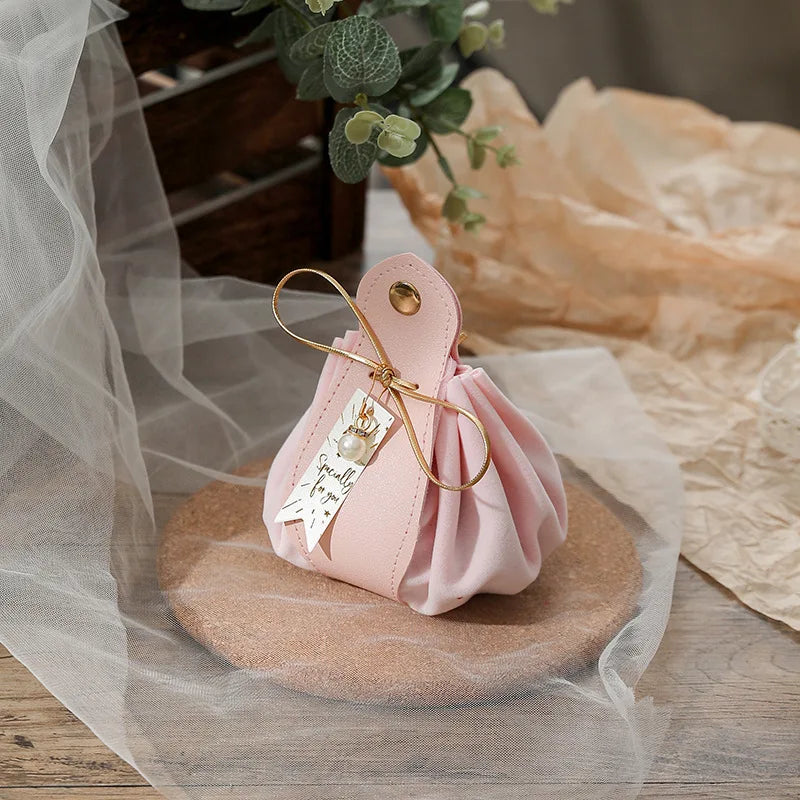 ELMAS Luxury Leather Gift Flannel Bag for Weddings - Al Masam Stationery LLC