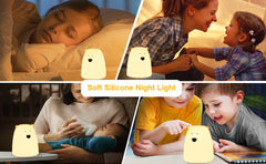 ELMAS Adorable Cat Night Light - 7-Color Touch Lamp