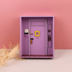 ELMAS 1pc Wooden Key Holder - Stylish Purple Key Rack