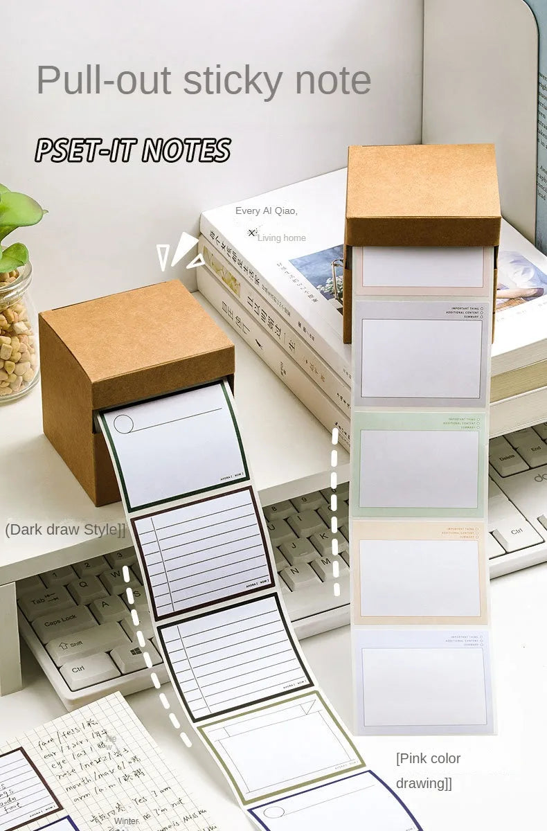 ELMAS 250Sheets Pull-out Sticky Notes Notepad Memo Pad - Al Masam Stationery LLC