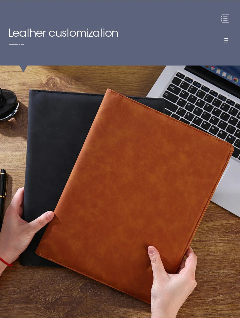 ELMAS Premium A4 Leather Padfolio & Clipboard Organizer - Al Masam Stationery LLC