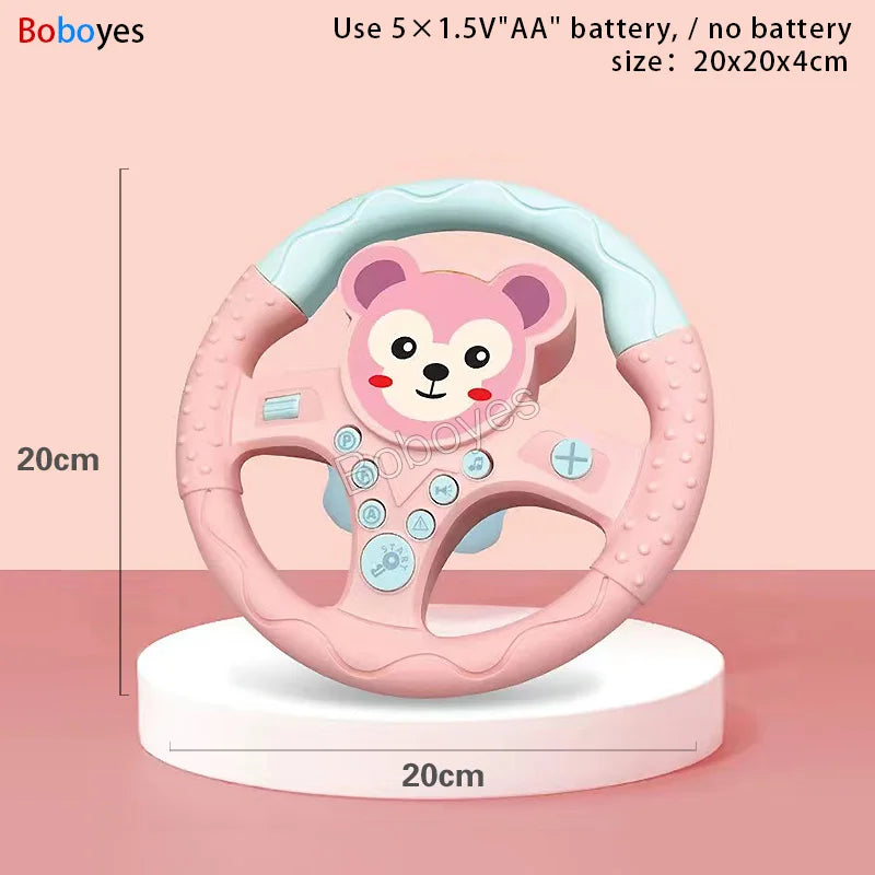 ELMAS Infant Shining Electric Steering Wheel Toy for Kids - Al Masam Stationery LLC