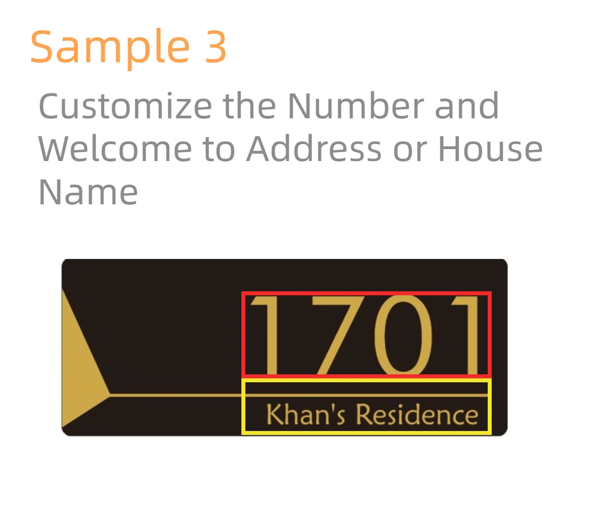 ELMAS Acrylic Modern Door Plate Customize House Number - Al Masam Stationery LLC