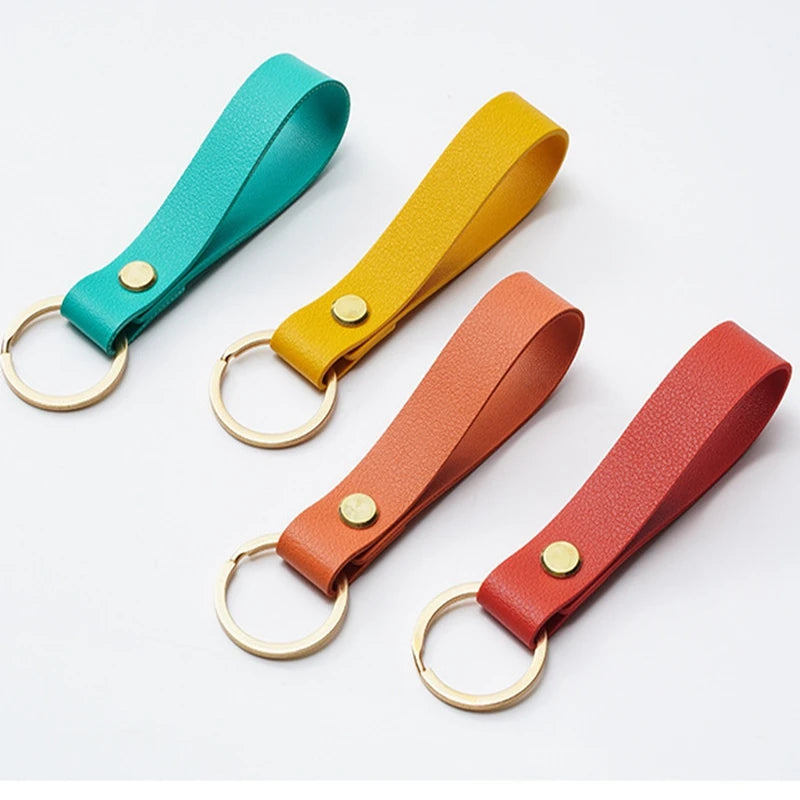 ELMAS Stylish PU Leather Keychains - 8 Vibrant Colors - Al Masam Stationery LLC