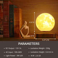 ELMAS Floating Luna Night Light - 3 Color Modes Decor - Al Masam Stationery LLC
