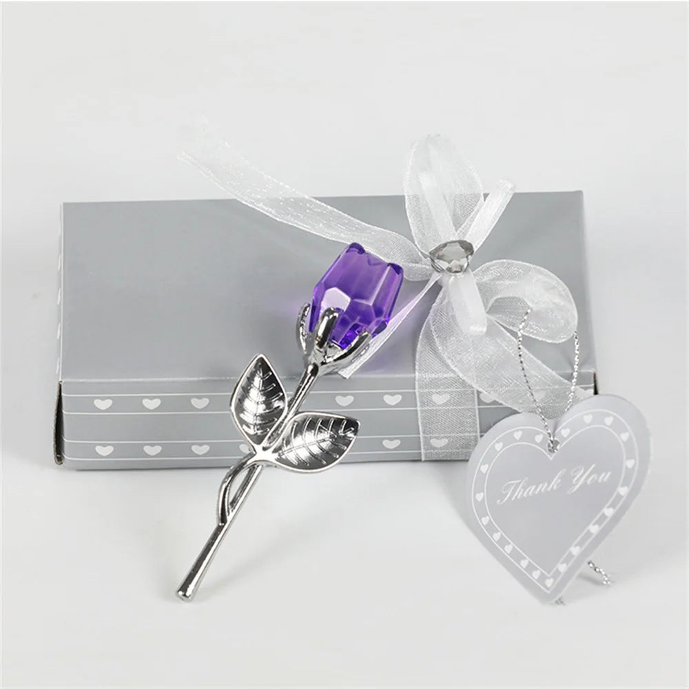 ELMAS Valentines Day Gift Crystal Glass Rose Flower - Al Masam Stationery LLC