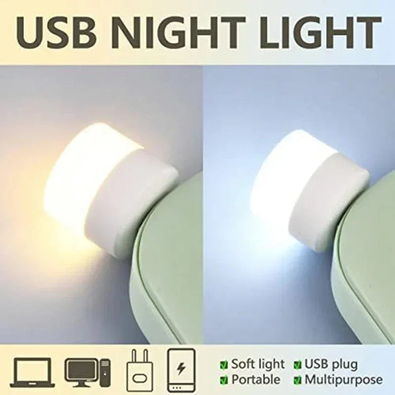 ELMAS Mini USB Night Light Warm White Eye Protection Bulb - Al Masam Stationery LLC