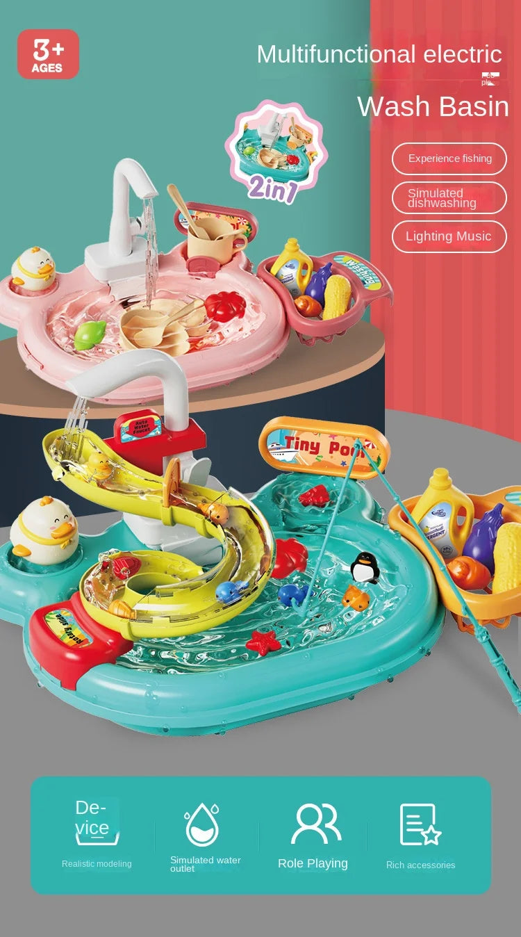 ELMAS Children Puzzle Pretend Play Kitchen Basin Toys - Al Masam Stationery LLC
