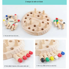 ELMAS Wooden Memory Match Stick Chess Game for Kids