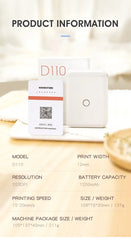 ELMAS Mini Bluetooth Label Maker - Portable Thermal Printer