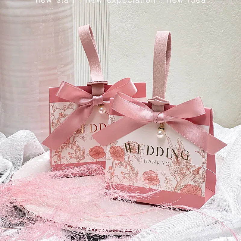 ELMAS 10/30/50Pcs Flower Wedding Boxes With Ribbons - Al Masam Stationery LLC