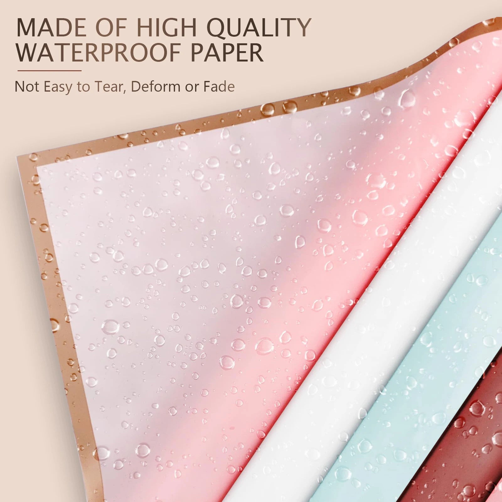 ELMAS Elegant Flower Wraps with Golden Edges - 10 Sheets - Al Masam Stationery LLC