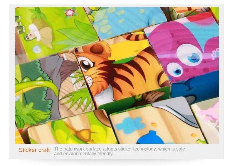 ELMAS 3D Cube Wooden Puzzle Montessori Learning Toy - Al Masam Stationery LLC